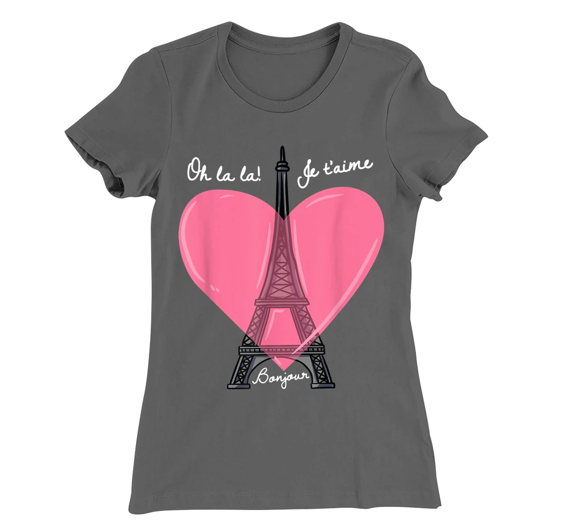 French Themed Souvenirs Pink Eiffel Tower Paris France T-Shirt, Kid T-Shirt and Women T-Shirt