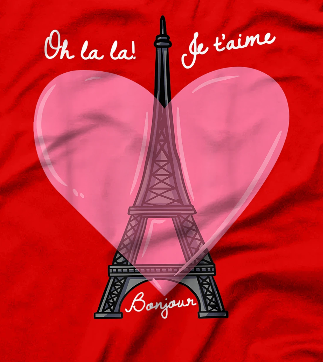 French Themed Souvenirs Pink Eiffel Tower Paris France T-Shirt, Kid T-Shirt and Women T-Shirt