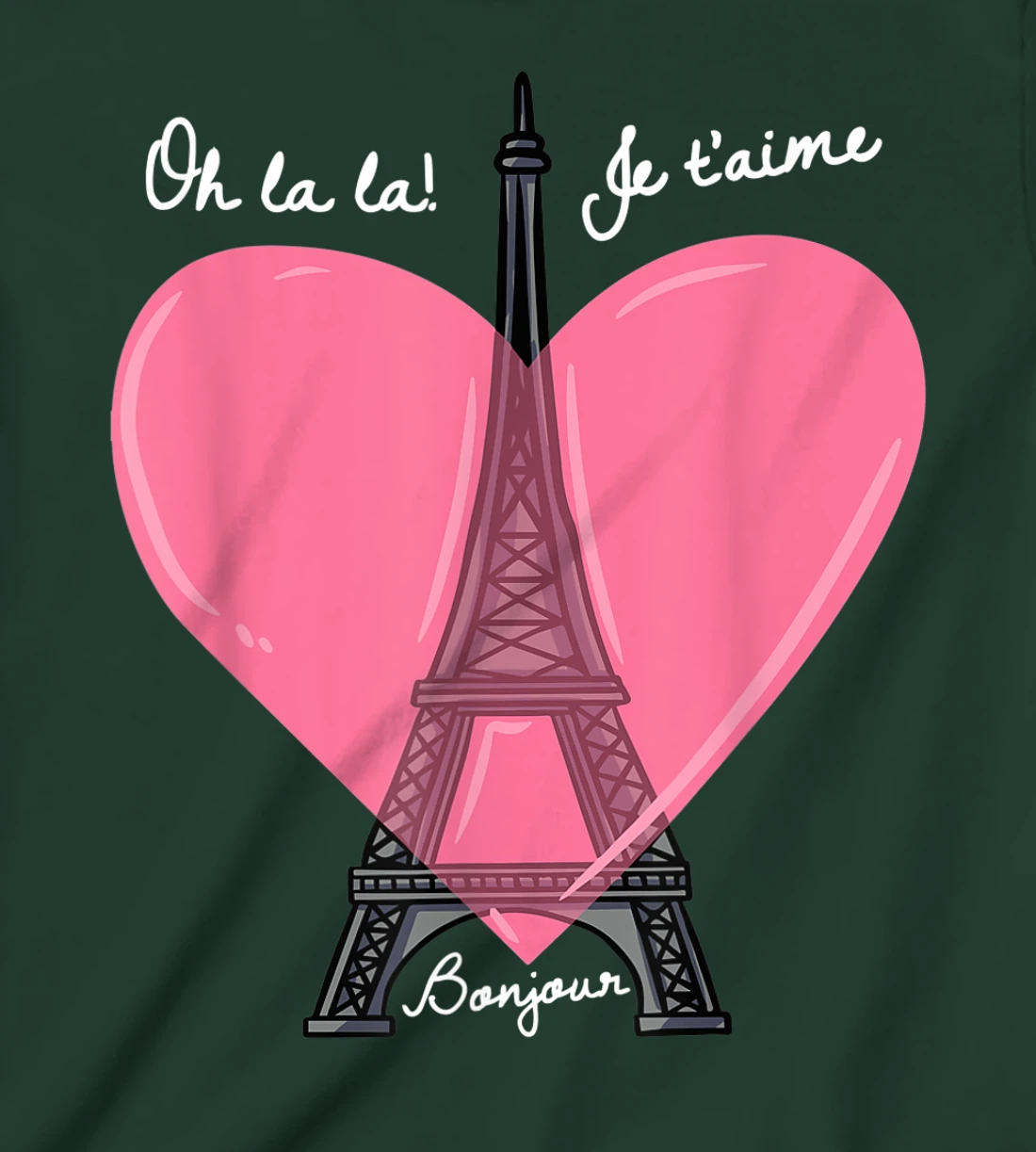 French Themed Souvenirs Pink Eiffel Tower Paris France T-Shirt, Kid T-Shirt and Women T-Shirt