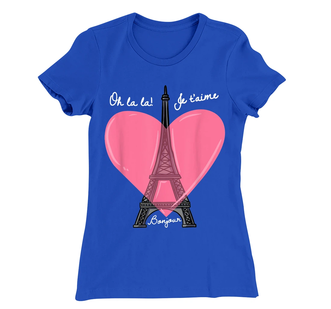 French Themed Souvenirs Pink Eiffel Tower Paris France T-Shirt, Kid T-Shirt and Women T-Shirt