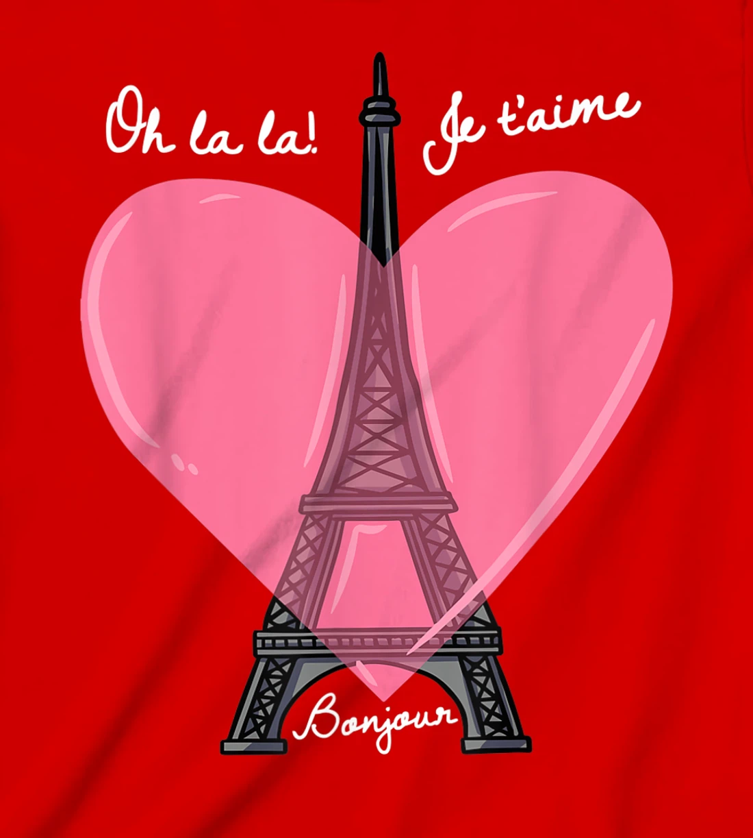 French Themed Souvenirs Pink Eiffel Tower Paris France T-Shirt, Kid T-Shirt and Women T-Shirt