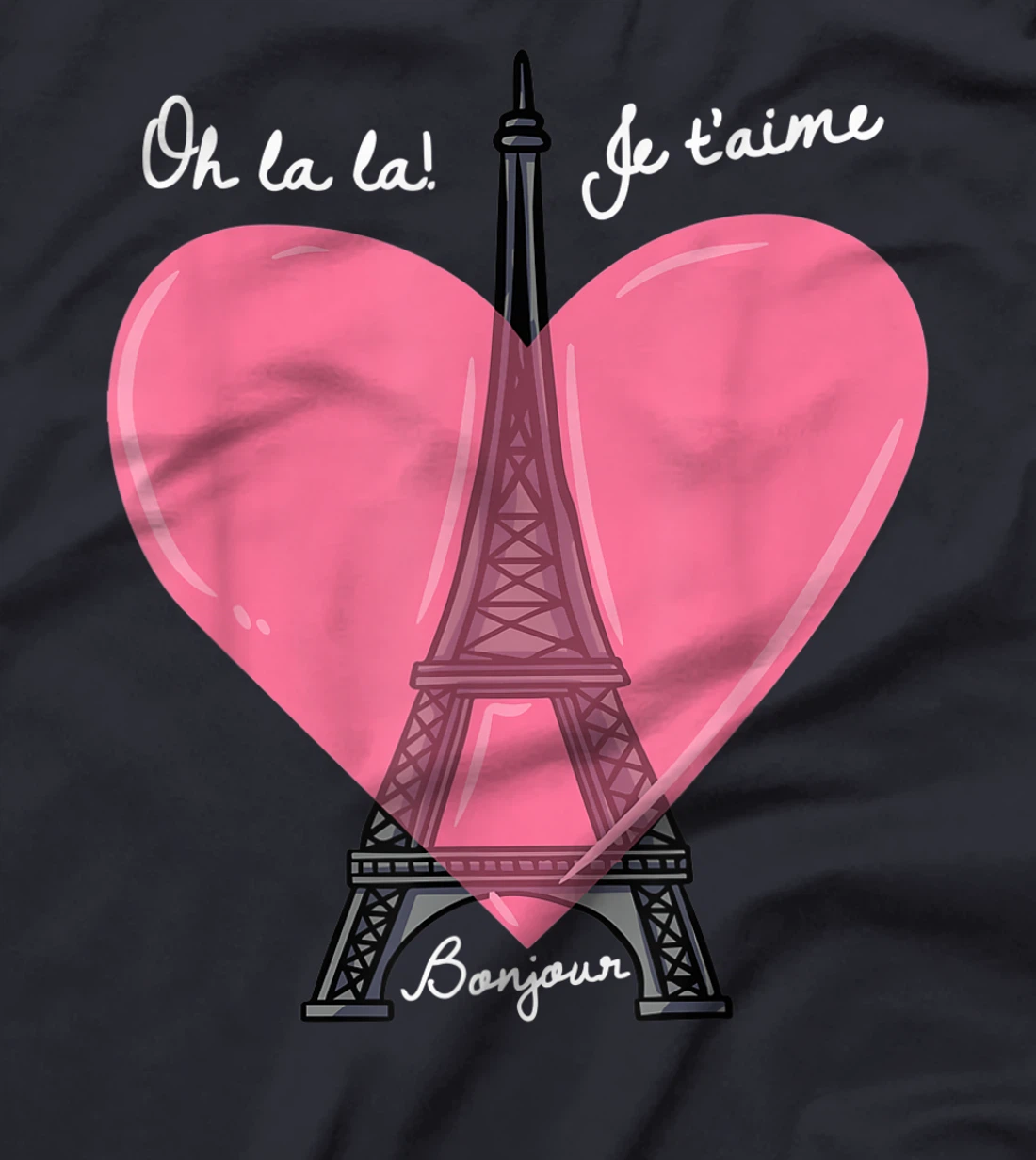 French Themed Souvenirs Pink Eiffel Tower Paris France T-Shirt, Kid T-Shirt and Women T-Shirt