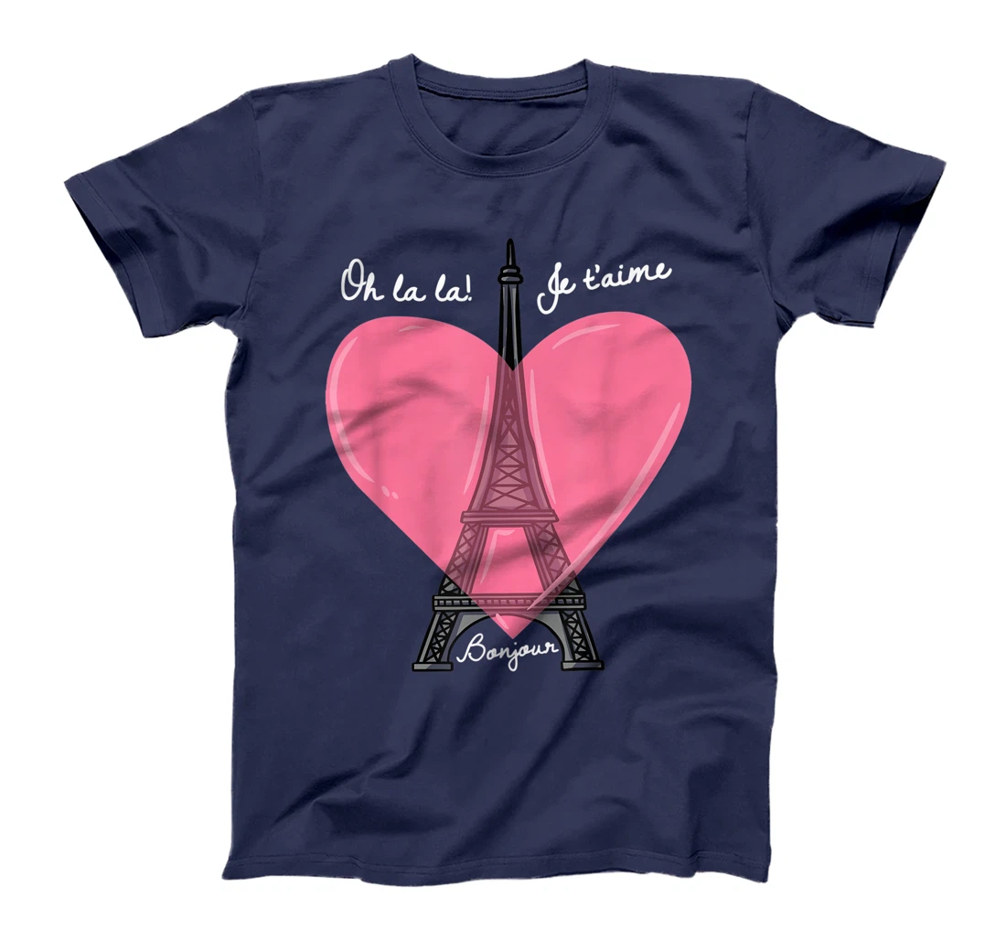 French Themed Souvenirs Pink Eiffel Tower Paris France T-Shirt, Kid T-Shirt and Women T-Shirt