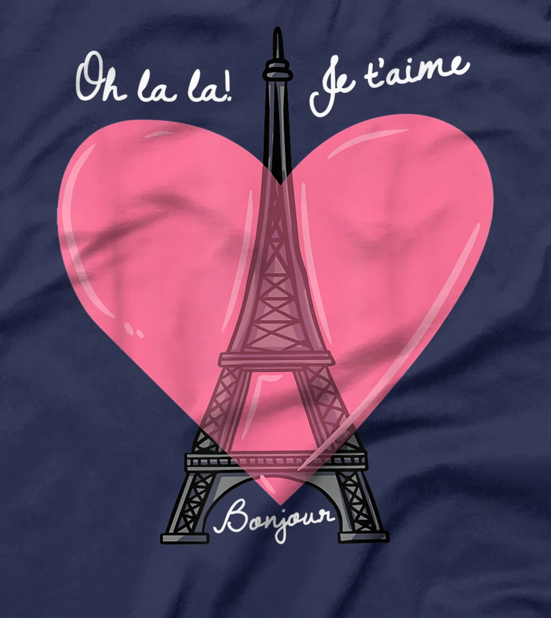 French Themed Souvenirs Pink Eiffel Tower Paris France T-Shirt, Kid T-Shirt and Women T-Shirt