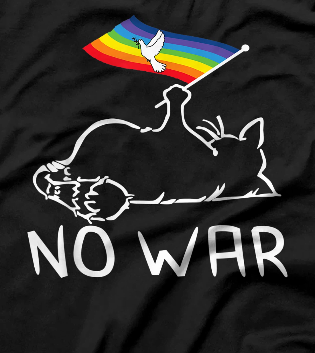 No War Peace Movement World Peace -Flag Cat T-Shirt, Women T-Shirt