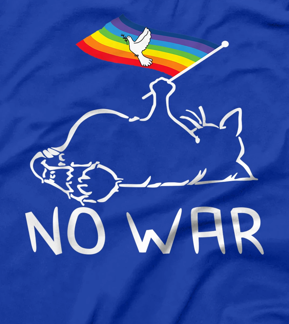 No War Peace Movement World Peace -Flag Cat T-Shirt, Women T-Shirt