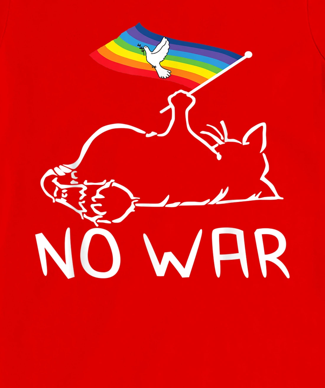 No War Peace Movement World Peace -Flag Cat T-Shirt, Women T-Shirt