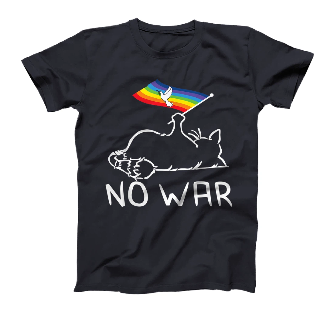 No War Peace Movement World Peace -Flag Cat T-Shirt, Women T-Shirt