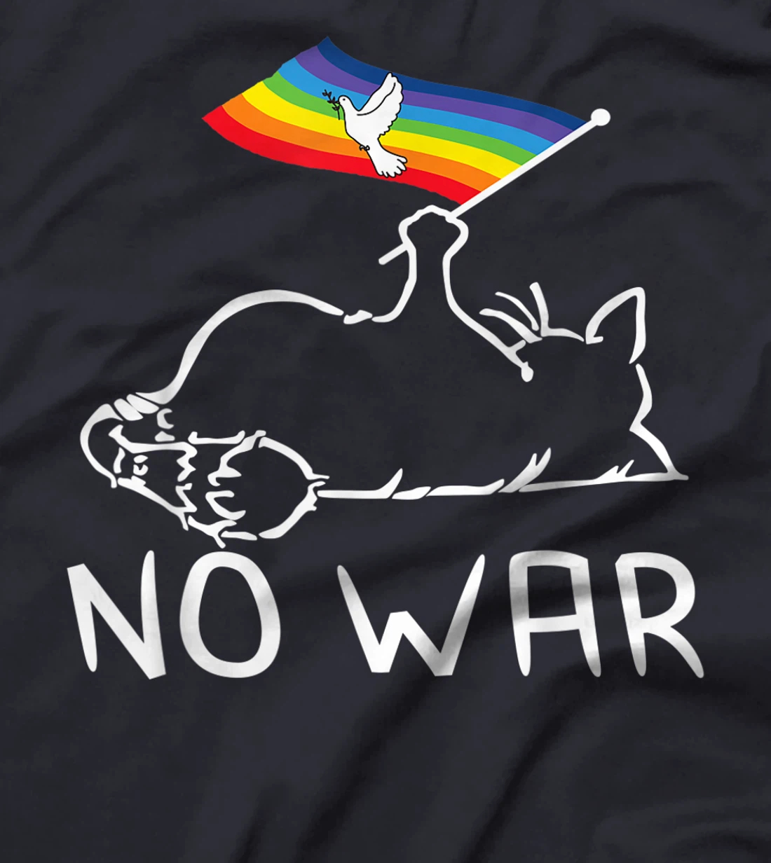 No War Peace Movement World Peace -Flag Cat T-Shirt, Women T-Shirt
