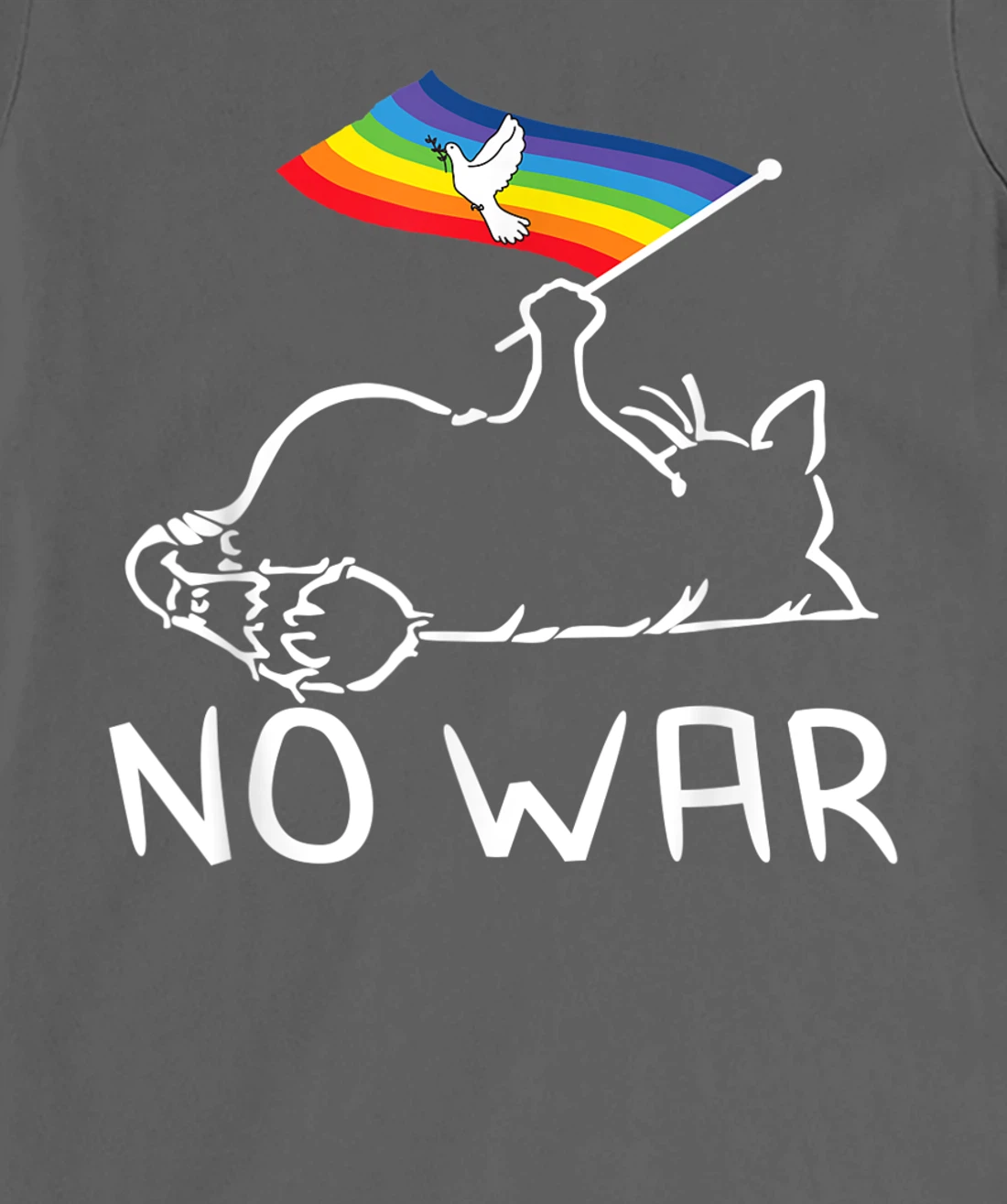 No War Peace Movement World Peace -Flag Cat T-Shirt, Women T-Shirt