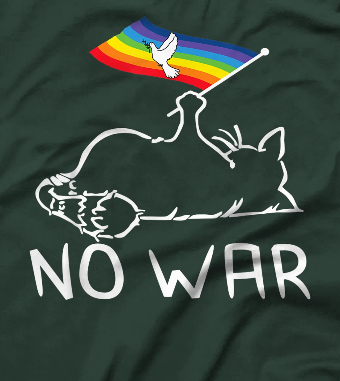 No War Peace Movement World Peace -Flag Cat T-Shirt, Women T-Shirt