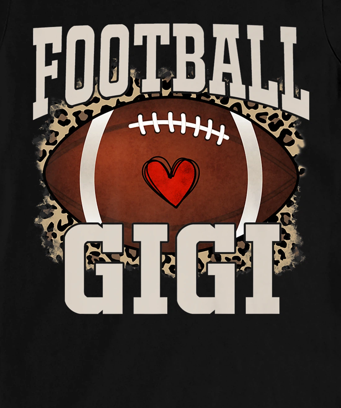 Football Gigi Leopard Print T-Shirt, Women T-Shirt