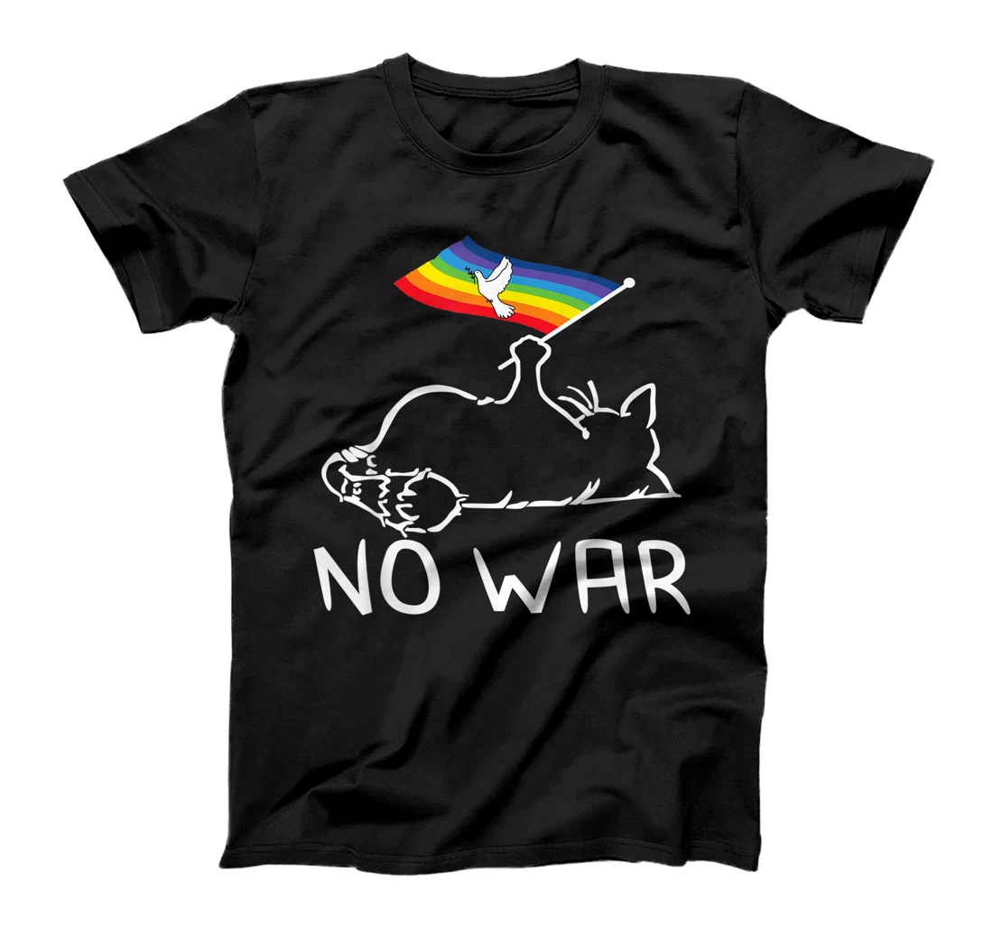 No War Peace Movement World Peace -Flag Cat T-Shirt, Women T-Shirt