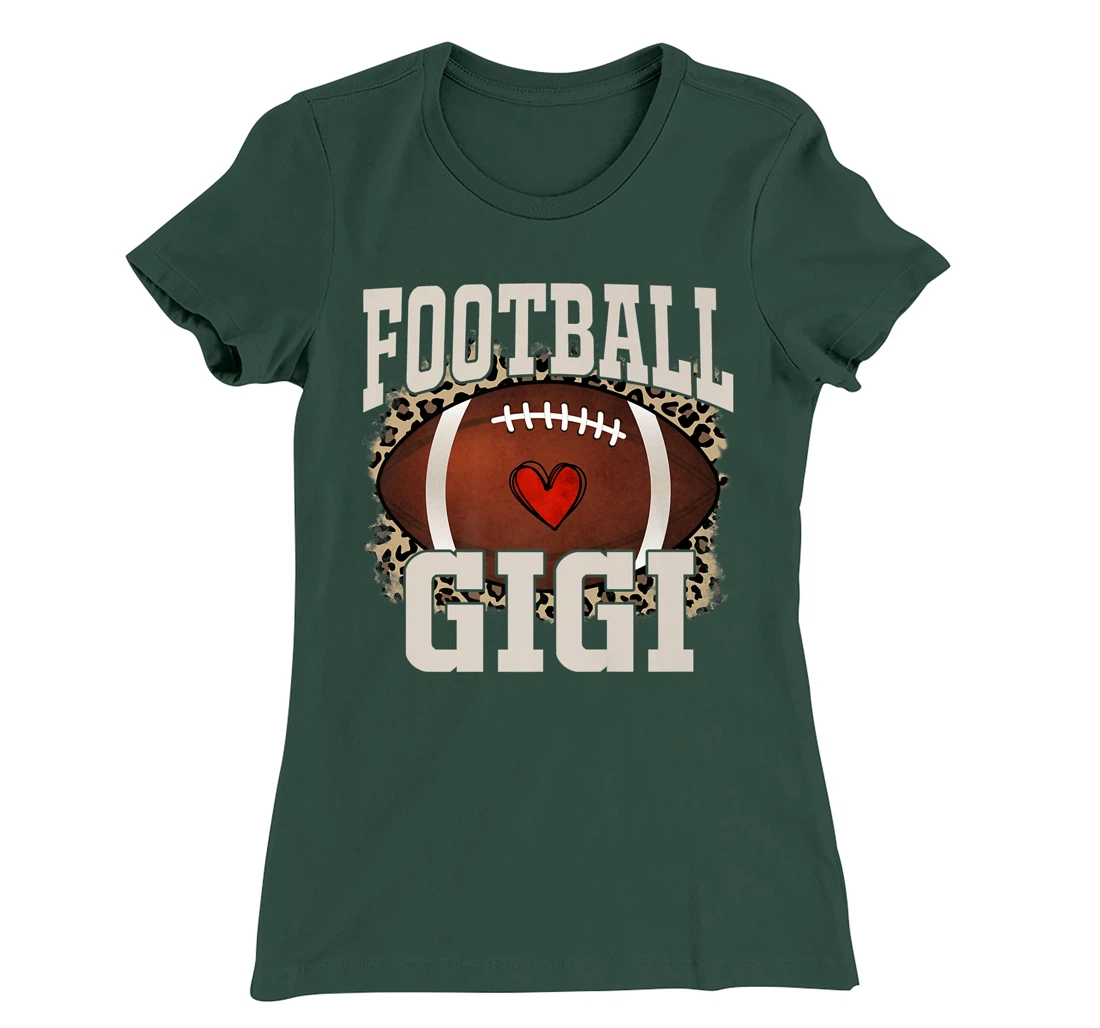 Football Gigi Leopard Print T-Shirt, Women T-Shirt
