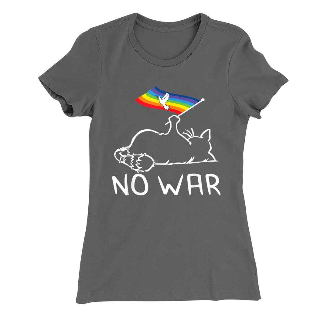 No War Peace Movement World Peace -Flag Cat T-Shirt, Women T-Shirt