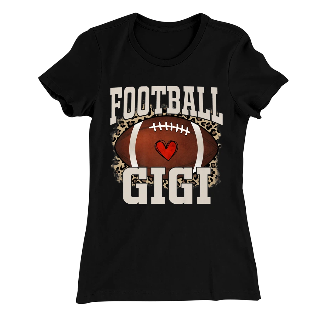 Football Gigi Leopard Print T-Shirt, Women T-Shirt