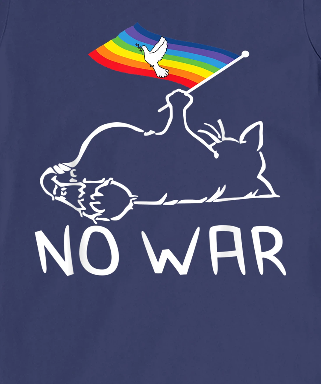 No War Peace Movement World Peace -Flag Cat T-Shirt, Women T-Shirt