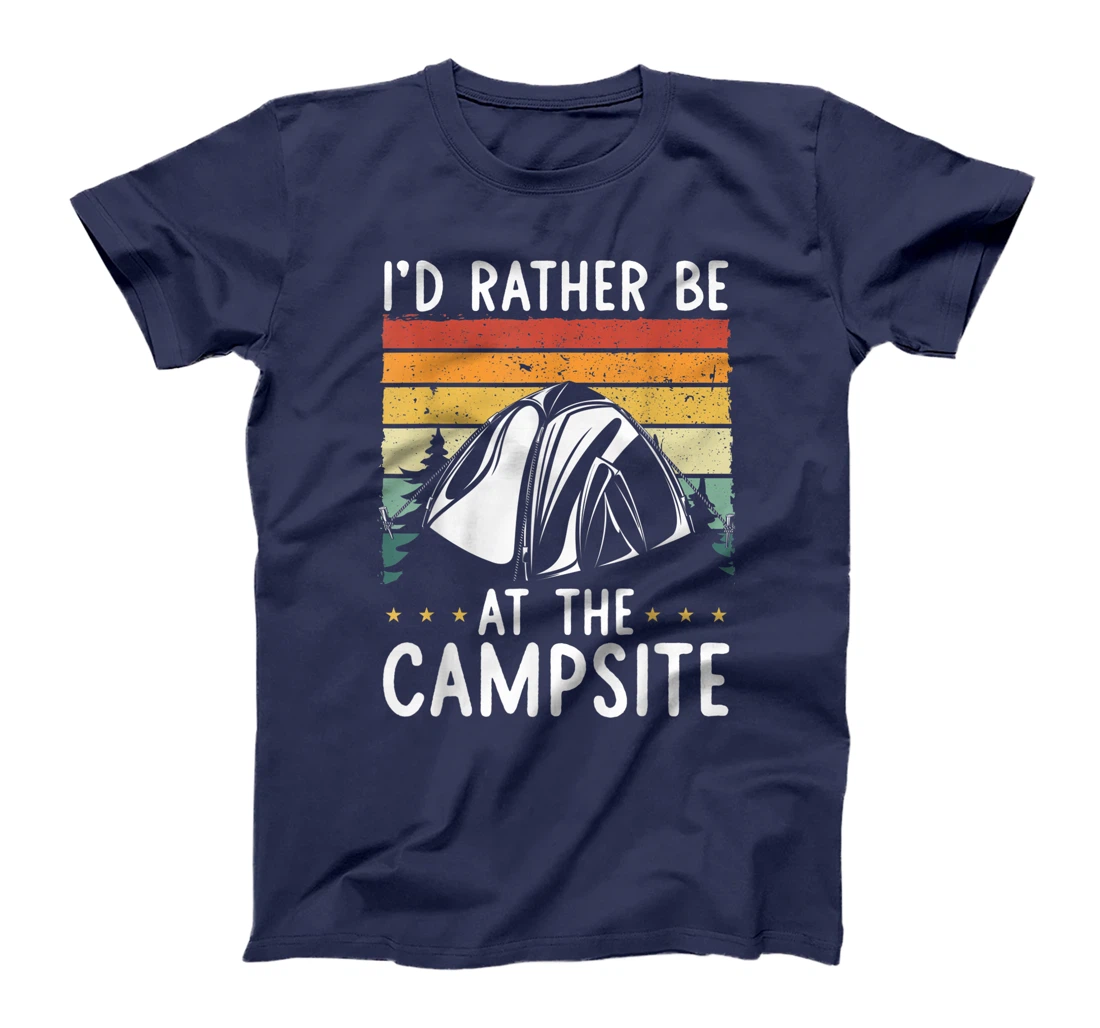 I'd Rather Be At The Campsite Retro Vintage Camping Hiking T-Shirt, Women T-Shirt
