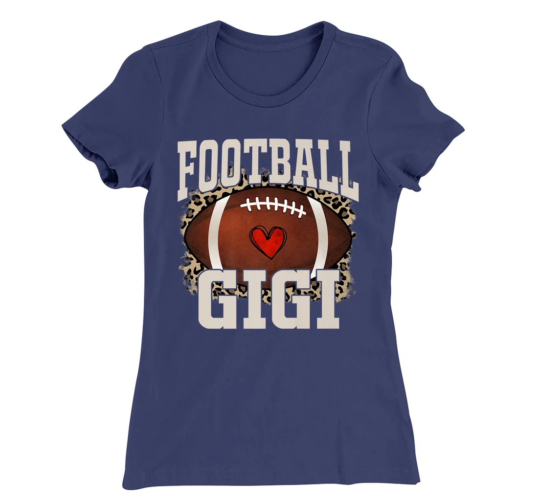 Football Gigi Leopard Print T-Shirt, Women T-Shirt