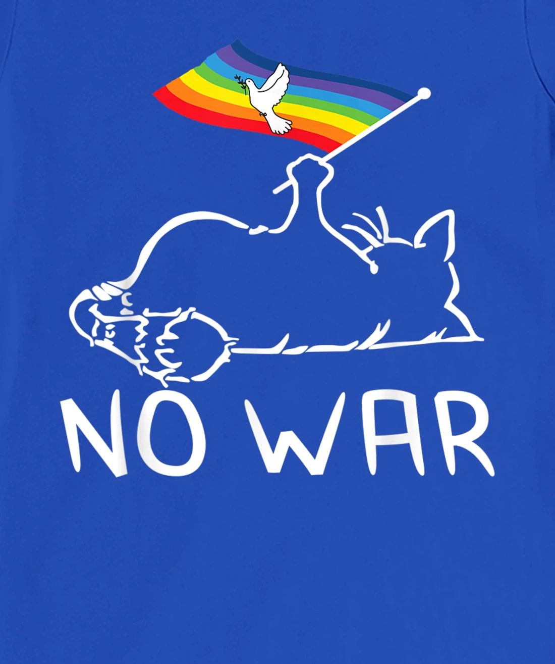 No War Peace Movement World Peace -Flag Cat T-Shirt, Women T-Shirt