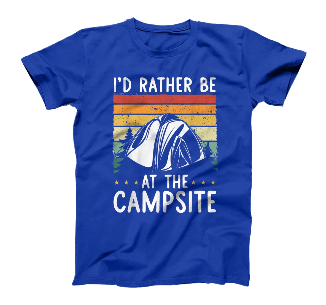 I'd Rather Be At The Campsite Retro Vintage Camping Hiking T-Shirt, Women T-Shirt