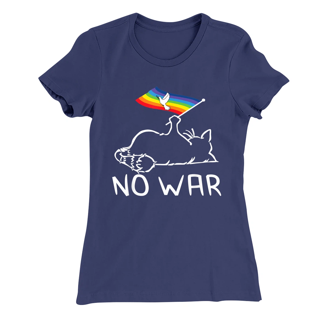 No War Peace Movement World Peace -Flag Cat T-Shirt, Women T-Shirt