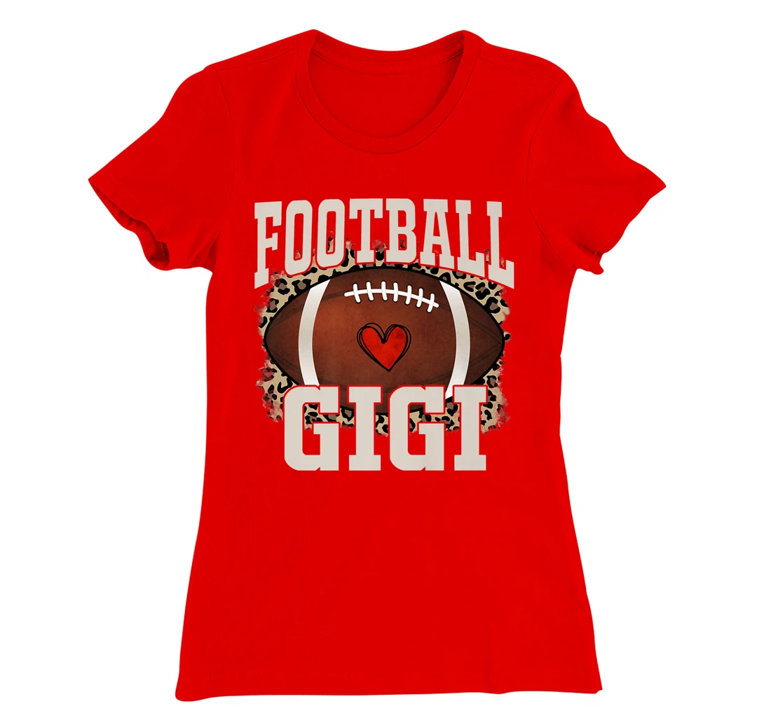 Football Gigi Leopard Print T-Shirt, Women T-Shirt