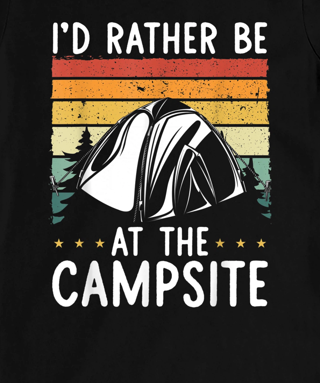 I'd Rather Be At The Campsite Retro Vintage Camping Hiking T-Shirt, Women T-Shirt