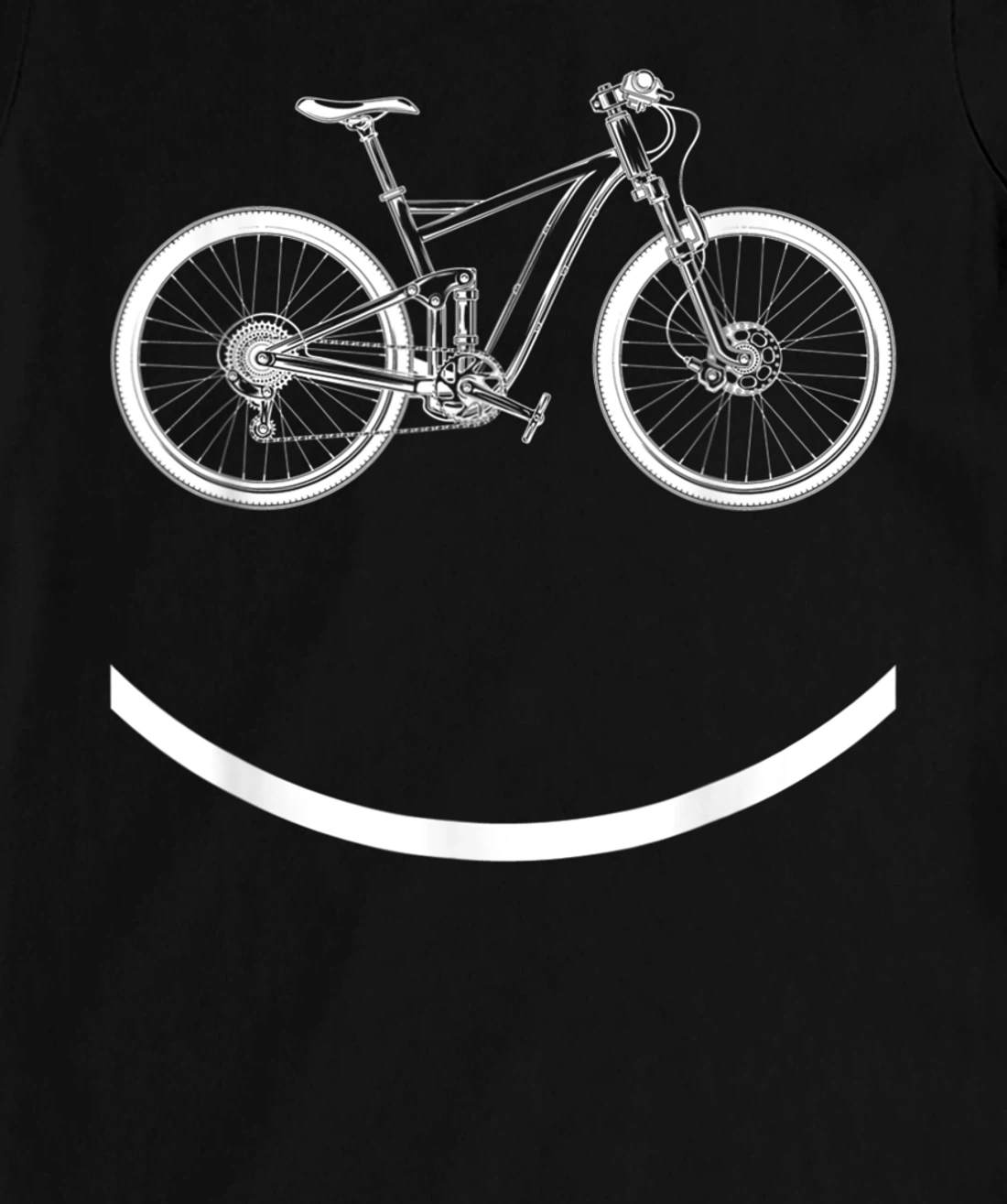 Bike Smiley Face MTB Cycling T-Shirt, Women T-Shirt