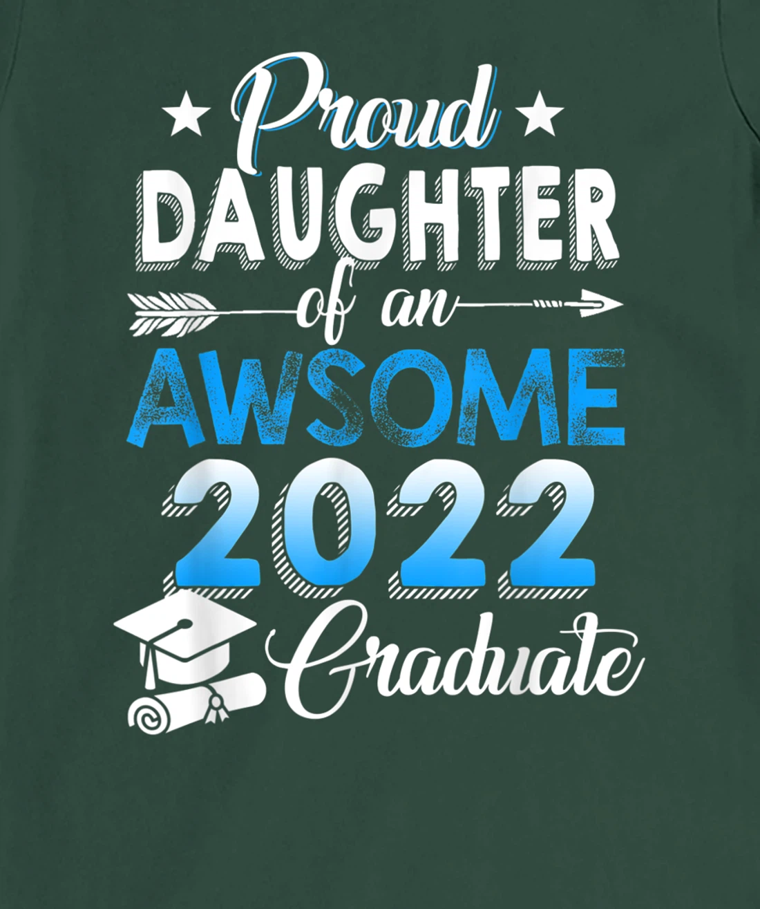 Proud Daughter of 2022 Graduation Class 2022 Graduate Family T-Shirt, Kid T-Shirt and Women T-Shirt