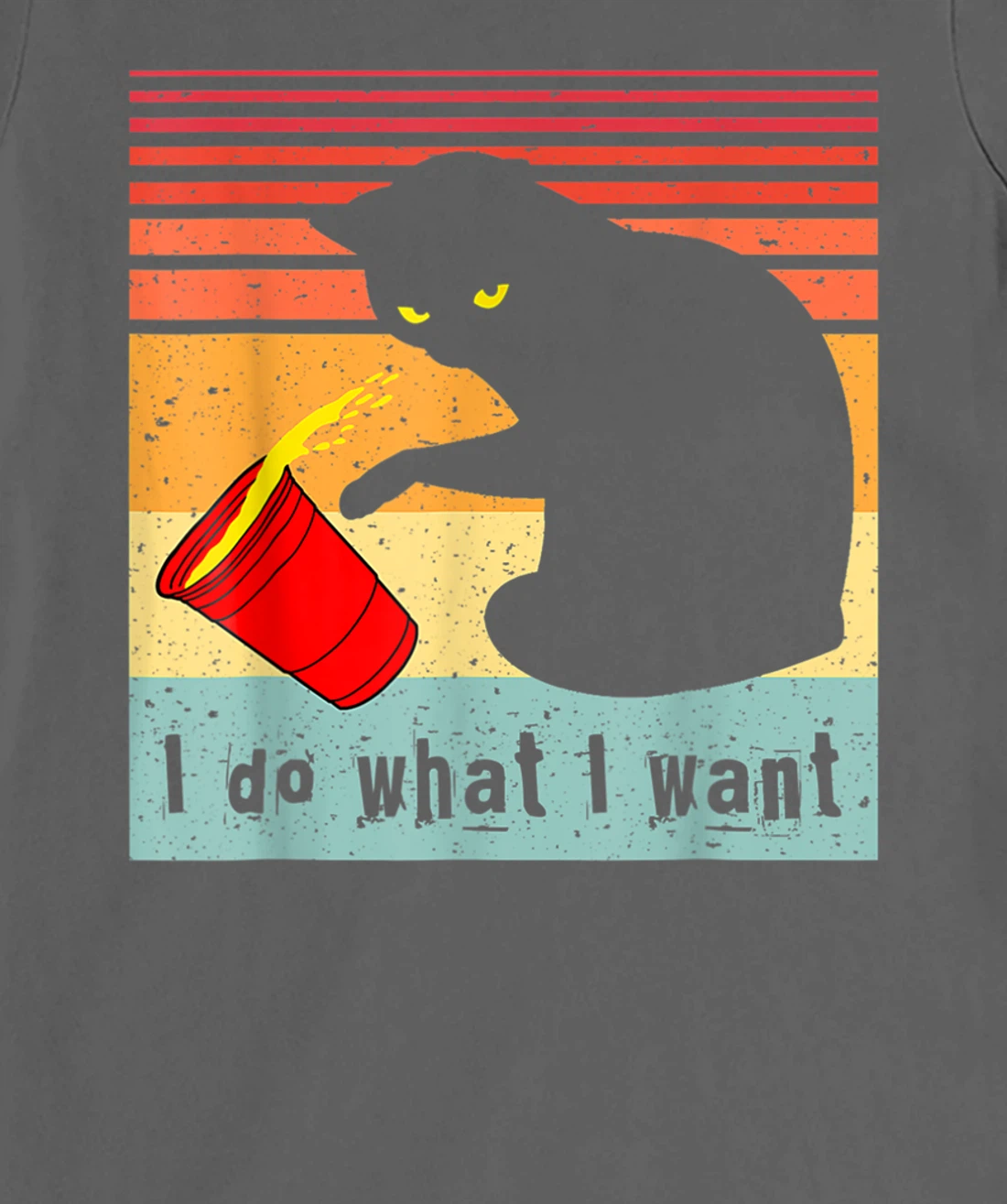 Do What I Want Vintage Black Cat Red Cup Funny My Cat T-Shirt, Women T-Shirt