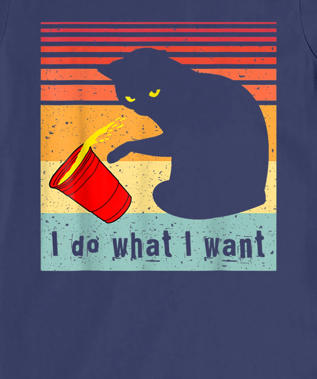 Do What I Want Vintage Black Cat Red Cup Funny My Cat T-Shirt, Women T-Shirt