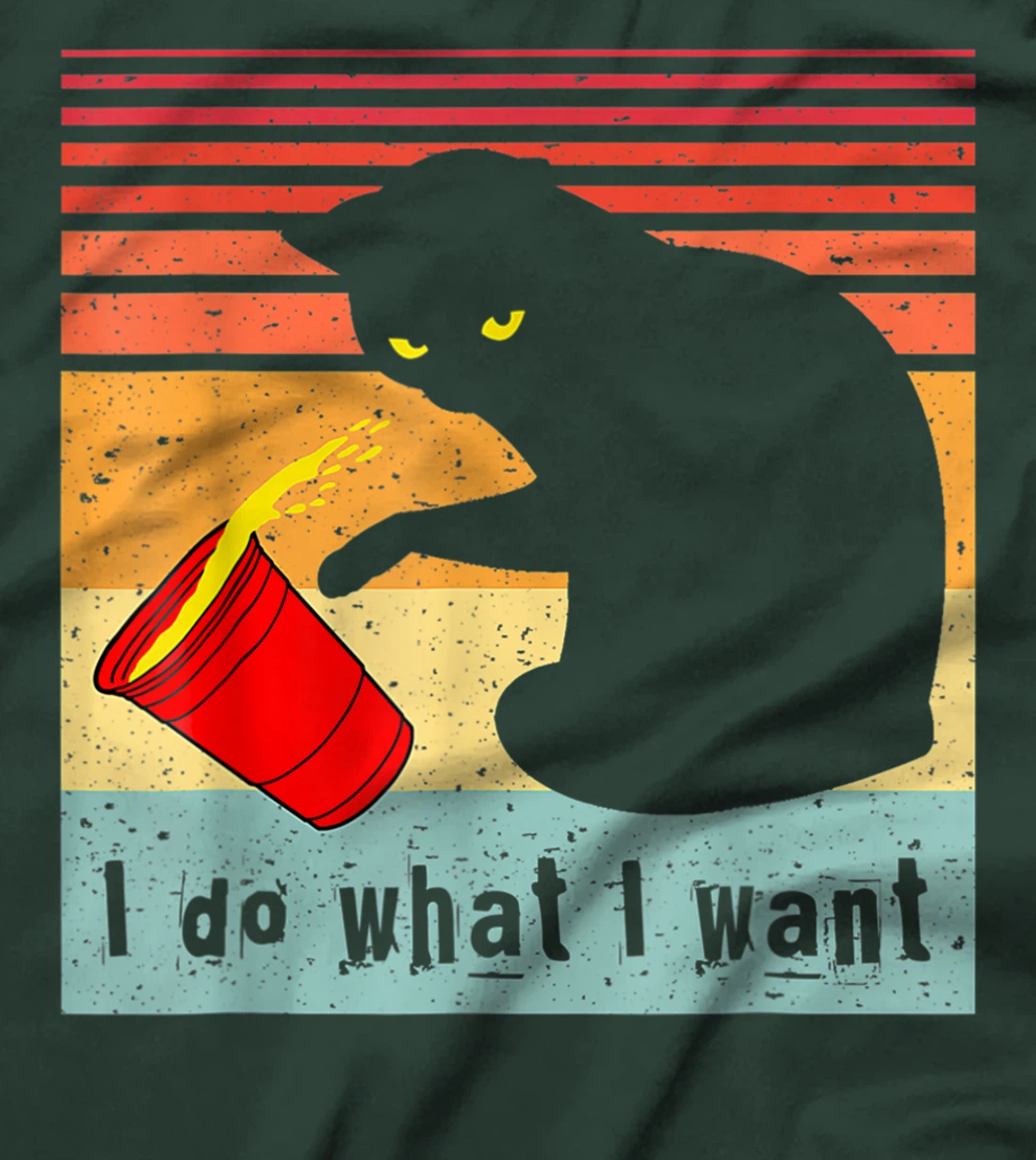 Do What I Want Vintage Black Cat Red Cup Funny My Cat T-Shirt, Women T-Shirt