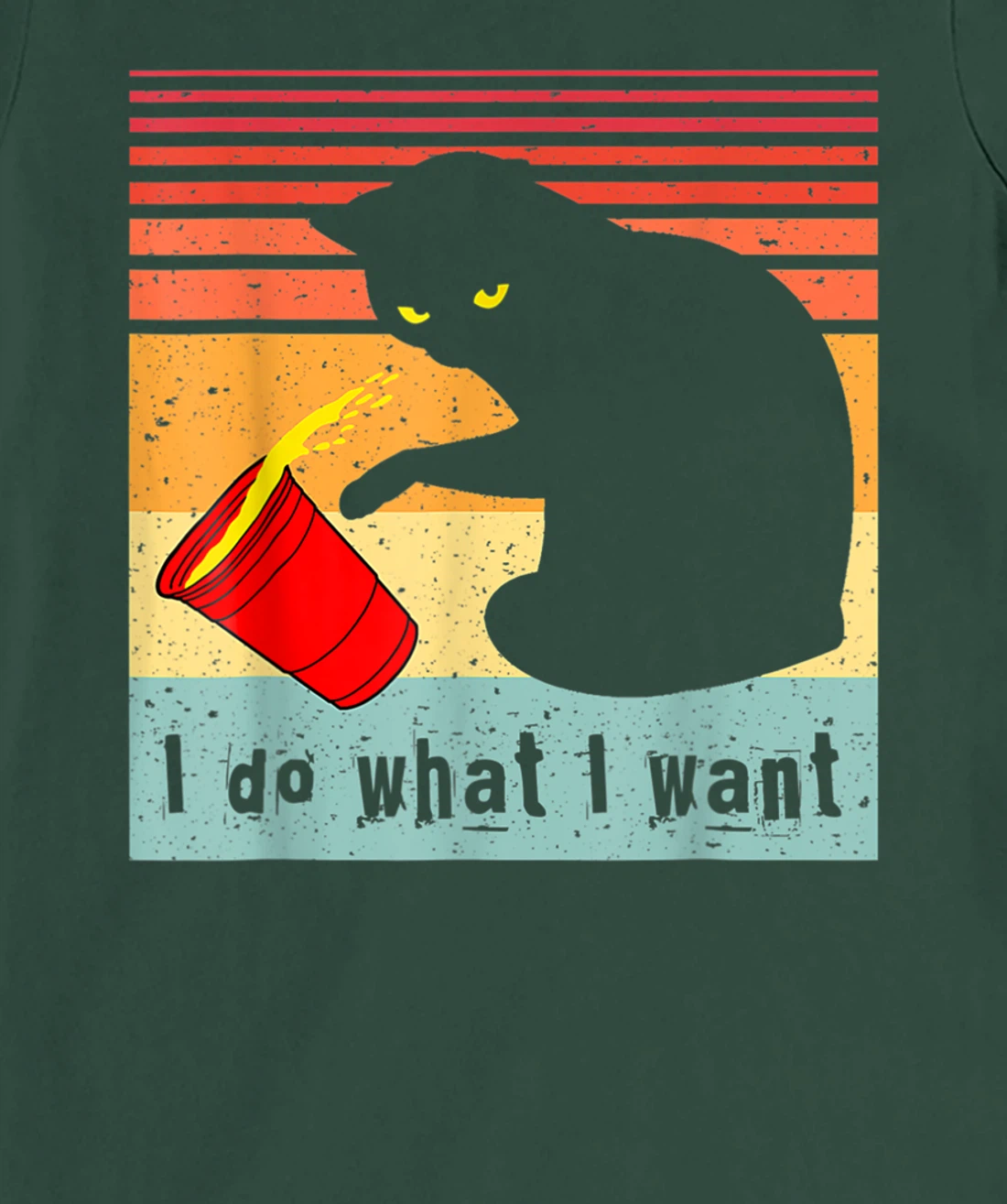 Do What I Want Vintage Black Cat Red Cup Funny My Cat T-Shirt, Women T-Shirt