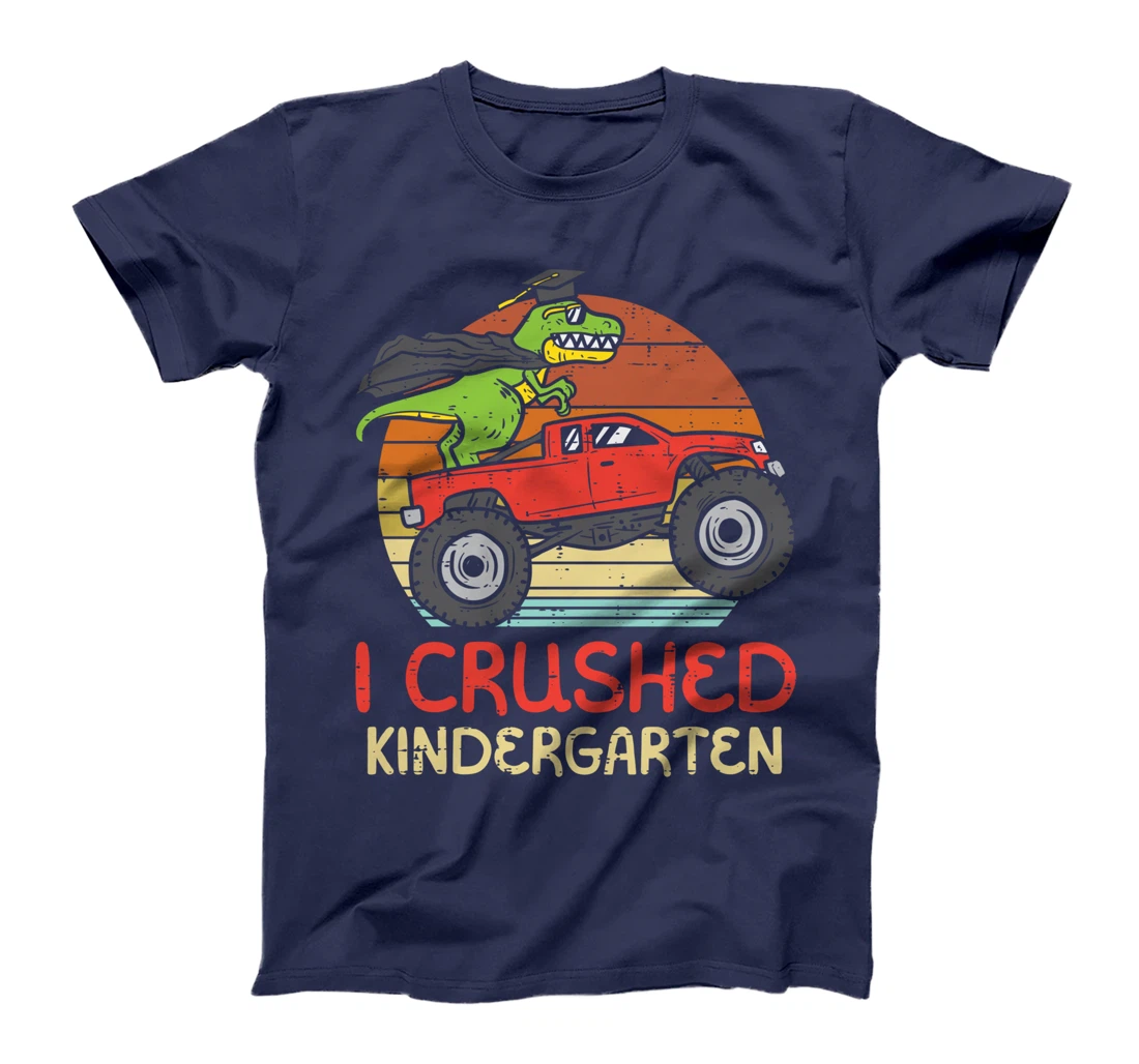 Trex Dino Monster Truck Crushed Kindergarten Graduation Boys T-Shirt