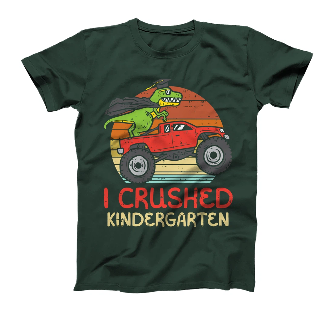 Trex Dino Monster Truck Crushed Kindergarten Graduation Boys T-Shirt