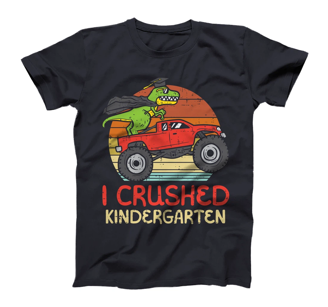 Trex Dino Monster Truck Crushed Kindergarten Graduation Boys T-Shirt