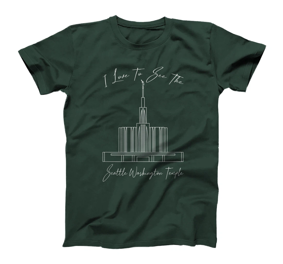 Seattle WA Temple, I love to see my temple, calligraphy T-Shirt, Kid T-Shirt and Women T-Shirt