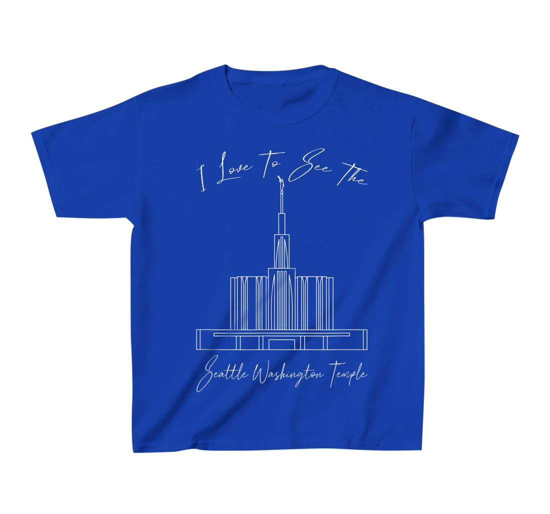 Seattle WA Temple, I love to see my temple, calligraphy T-Shirt, Kid T-Shirt and Women T-Shirt