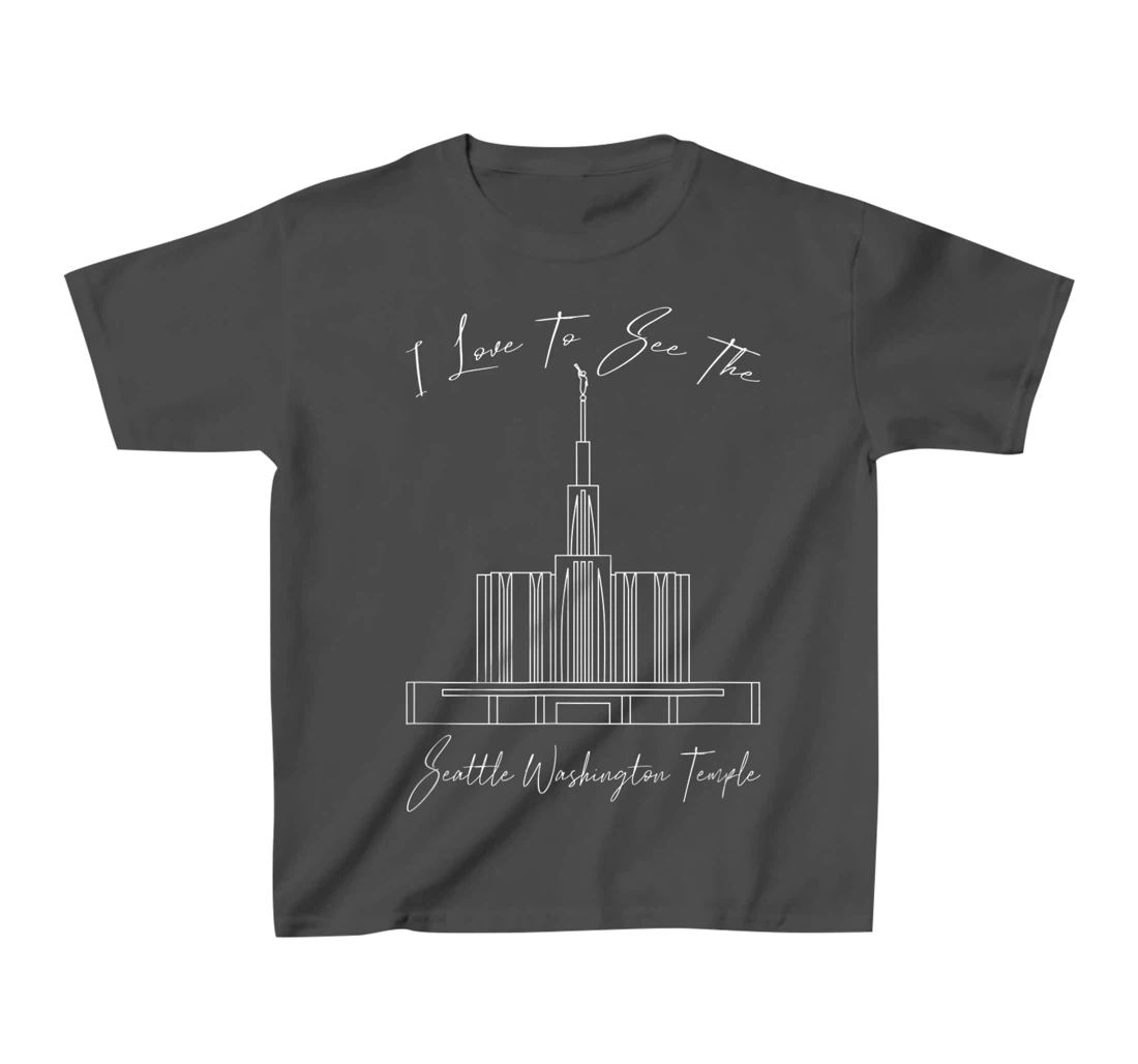 Seattle WA Temple, I love to see my temple, calligraphy T-Shirt, Kid T-Shirt and Women T-Shirt