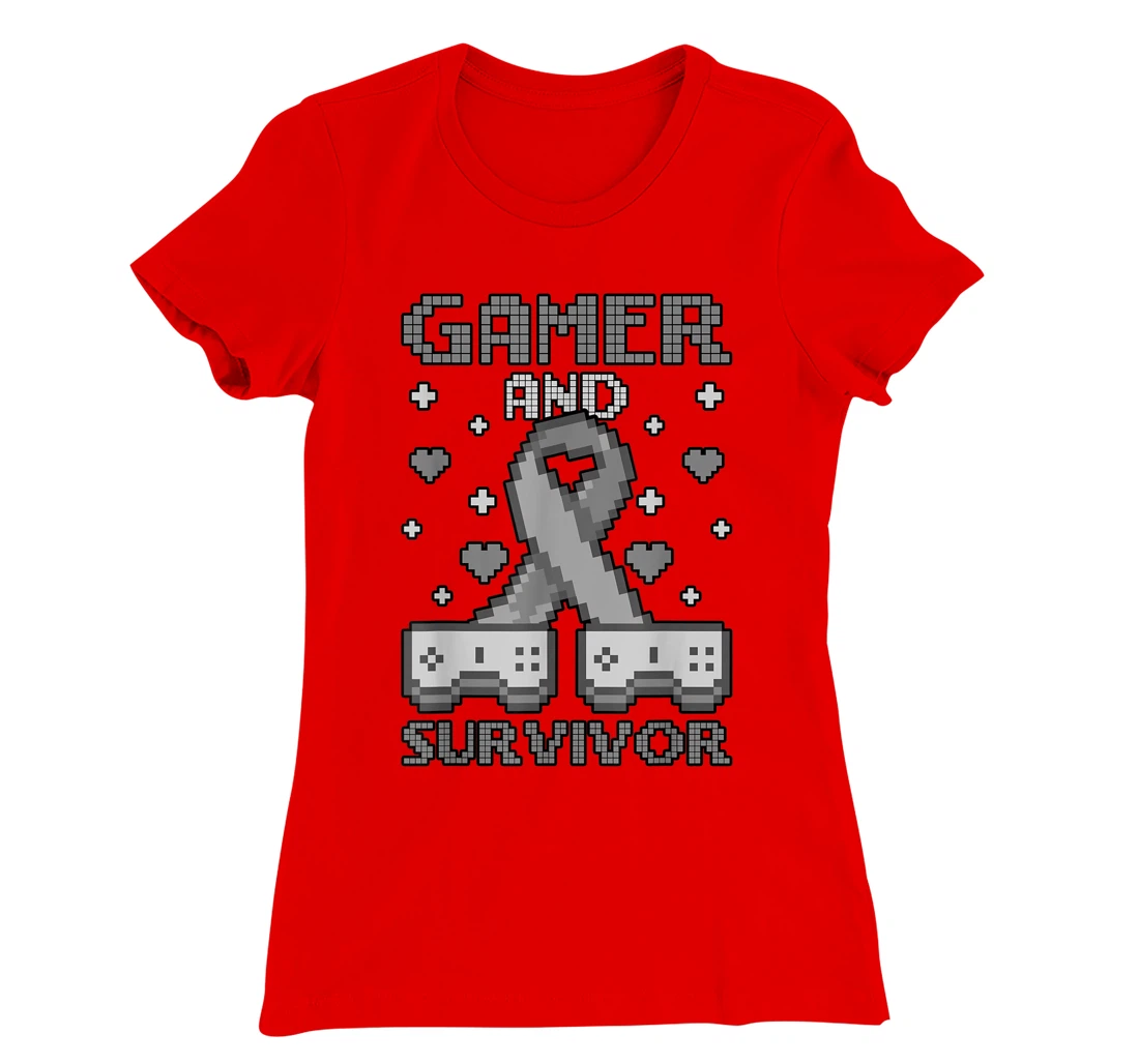 Skin Cancer Awareness Gamer And Survivor T-Shirt, Women T-Shirt