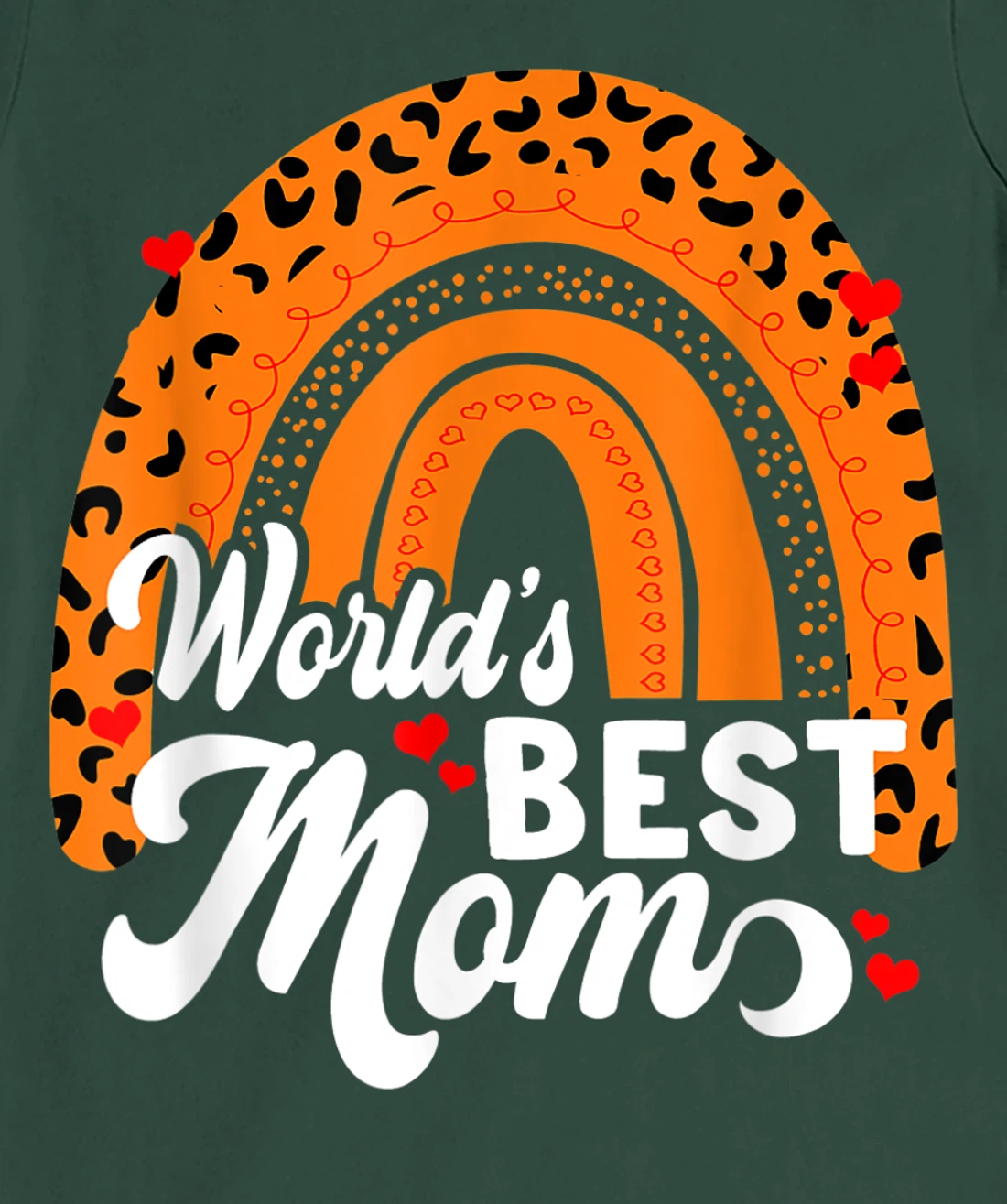 Women's World's Best Mom Leopard Rainbow T-Shirt, Women T-Shirt