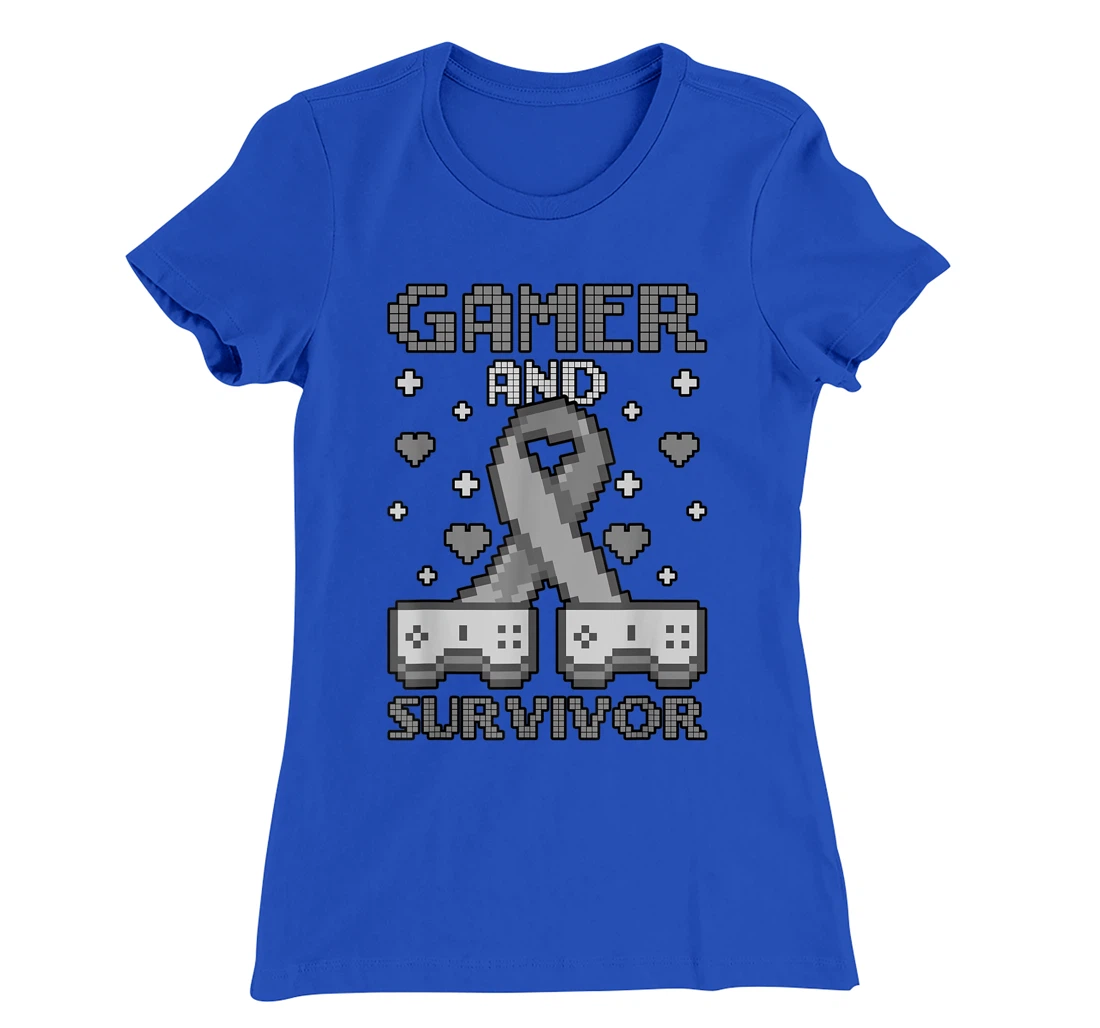 Skin Cancer Awareness Gamer And Survivor T-Shirt, Women T-Shirt