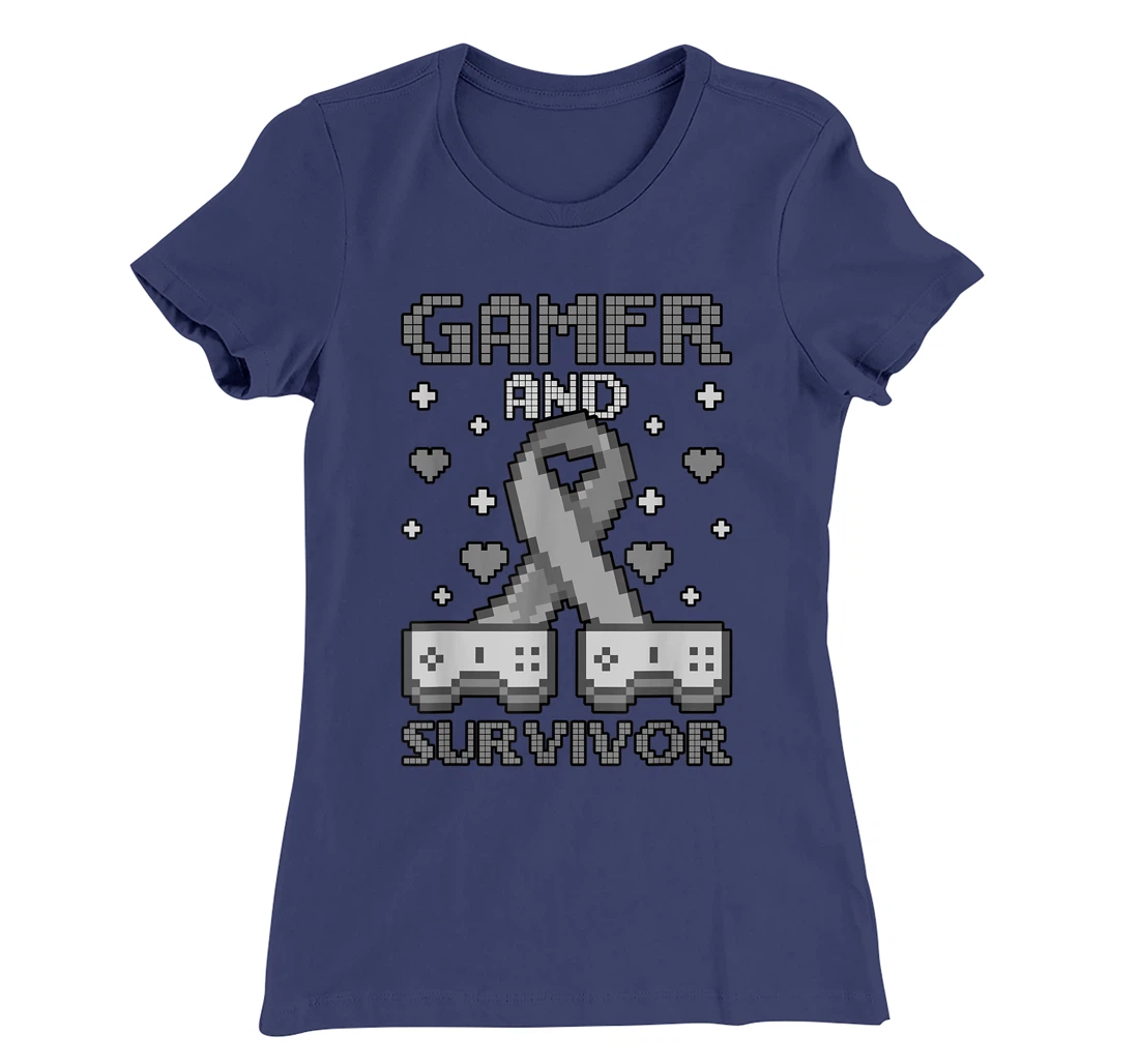 Skin Cancer Awareness Gamer And Survivor T-Shirt, Women T-Shirt