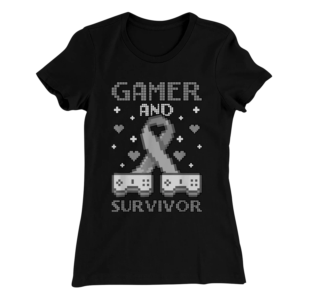 Skin Cancer Awareness Gamer And Survivor T-Shirt, Women T-Shirt