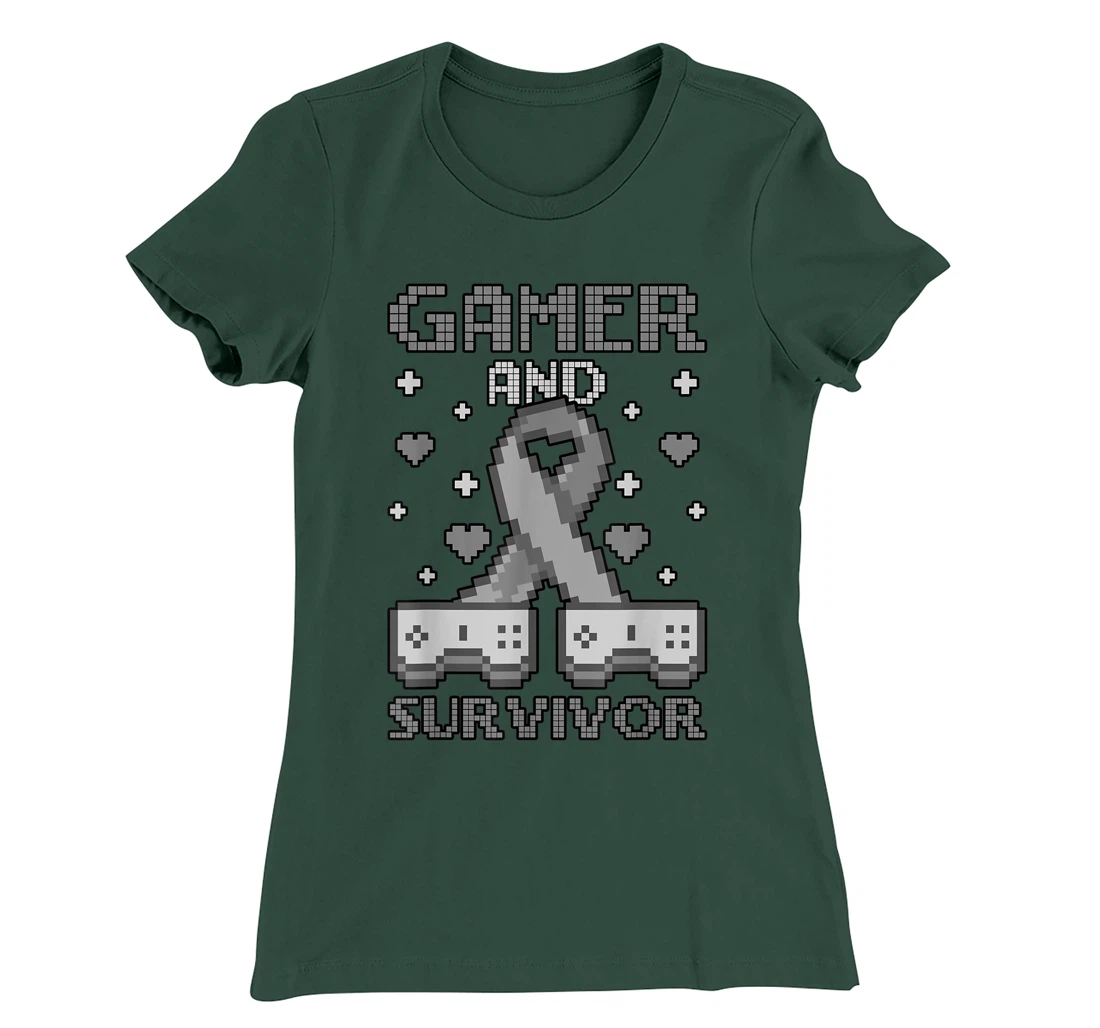 Skin Cancer Awareness Gamer And Survivor T-Shirt, Women T-Shirt