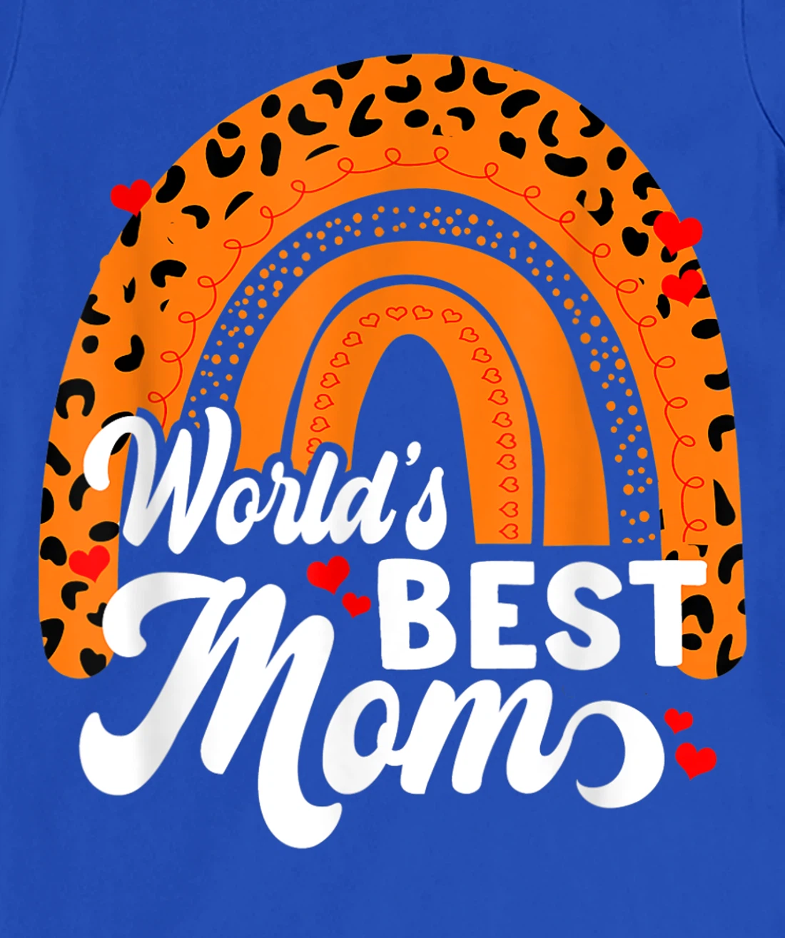 Women's World's Best Mom Leopard Rainbow T-Shirt, Women T-Shirt
