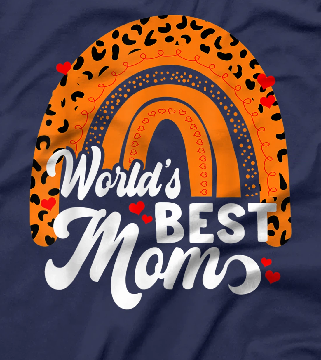 Women's World's Best Mom Leopard Rainbow T-Shirt, Women T-Shirt