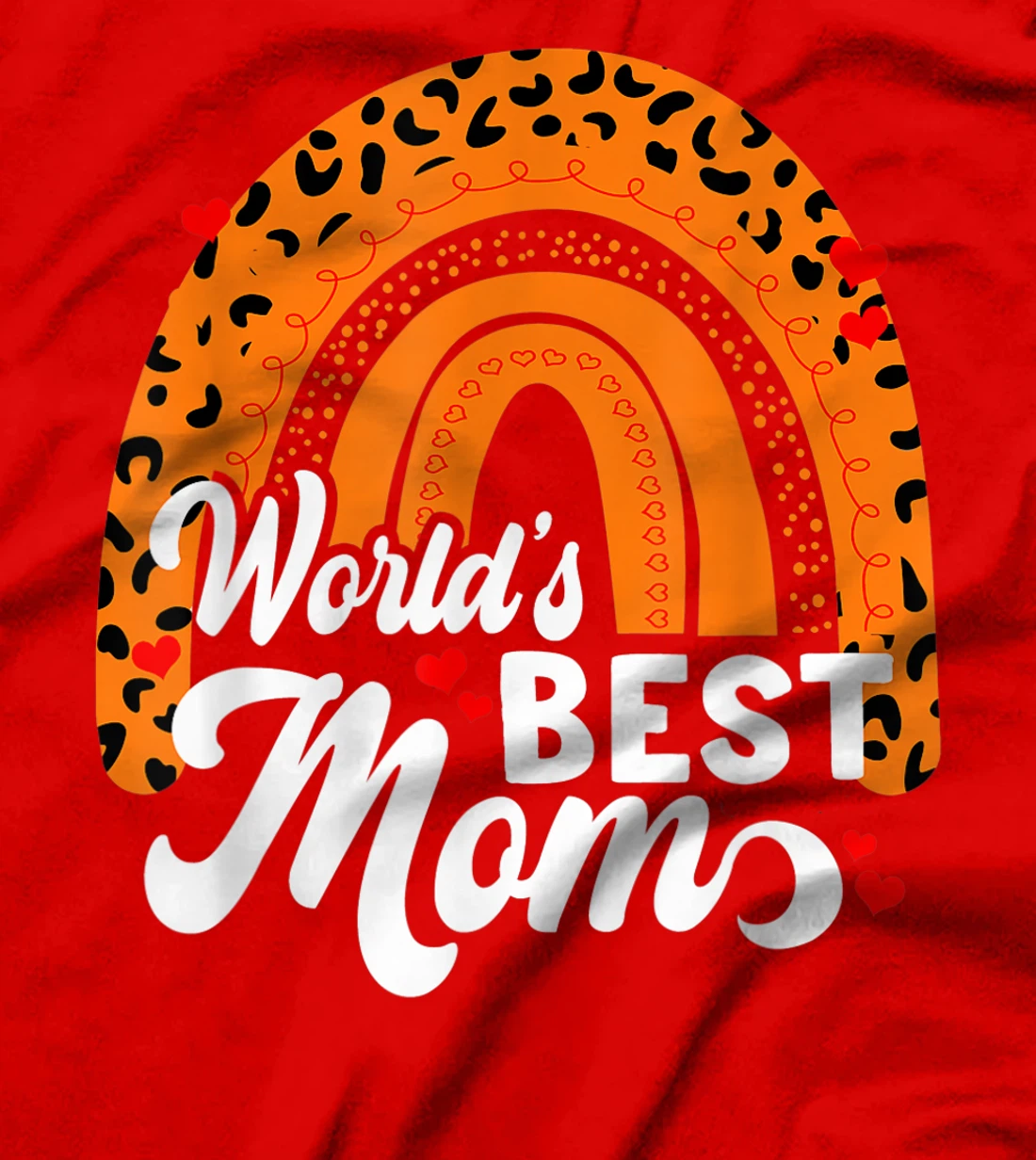 Women's World's Best Mom Leopard Rainbow T-Shirt, Women T-Shirt