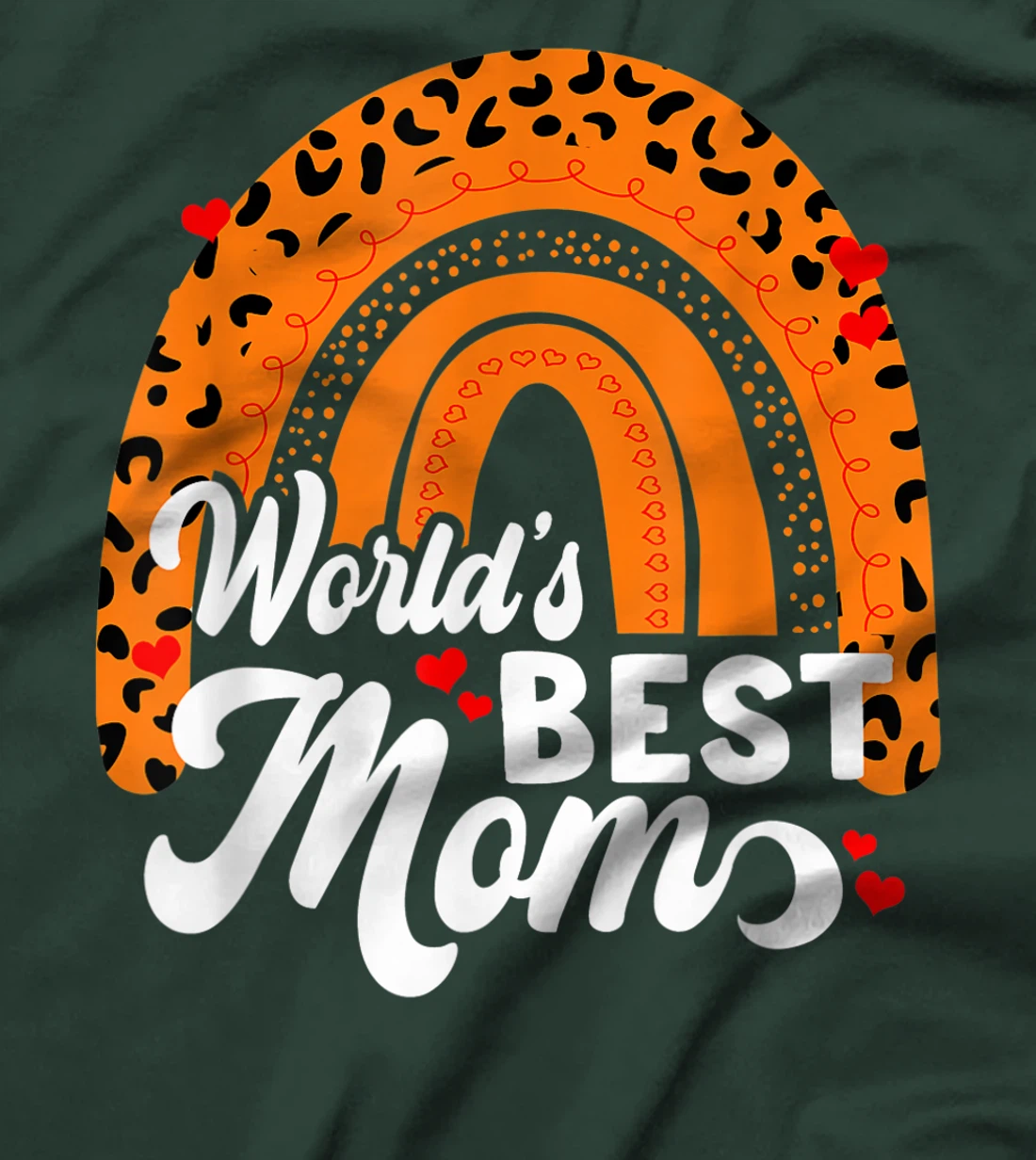 Women's World's Best Mom Leopard Rainbow T-Shirt, Women T-Shirt